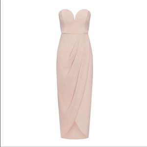 Shona Joy core “U” bustier strapless Midi in blush